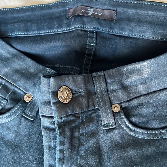 7 for all Mankind denim with a shiny coating in blue - Picture 2 of 6
